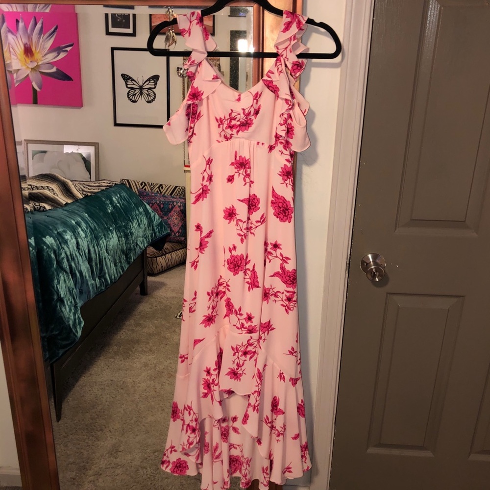 CeCe, hi-low, ruffle hem, midi dress - Picture 4 of 6